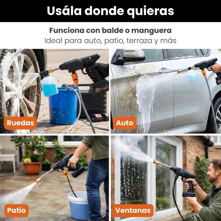 COMBO LIQUIDACIÓN: Hidrolavadora + (Kit de Herramientas 46 Pzs + Doble Batería + Maletín)